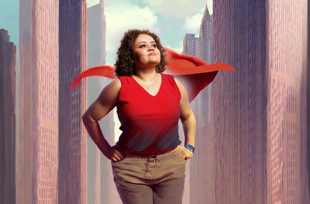 employee turns into superhero using AI